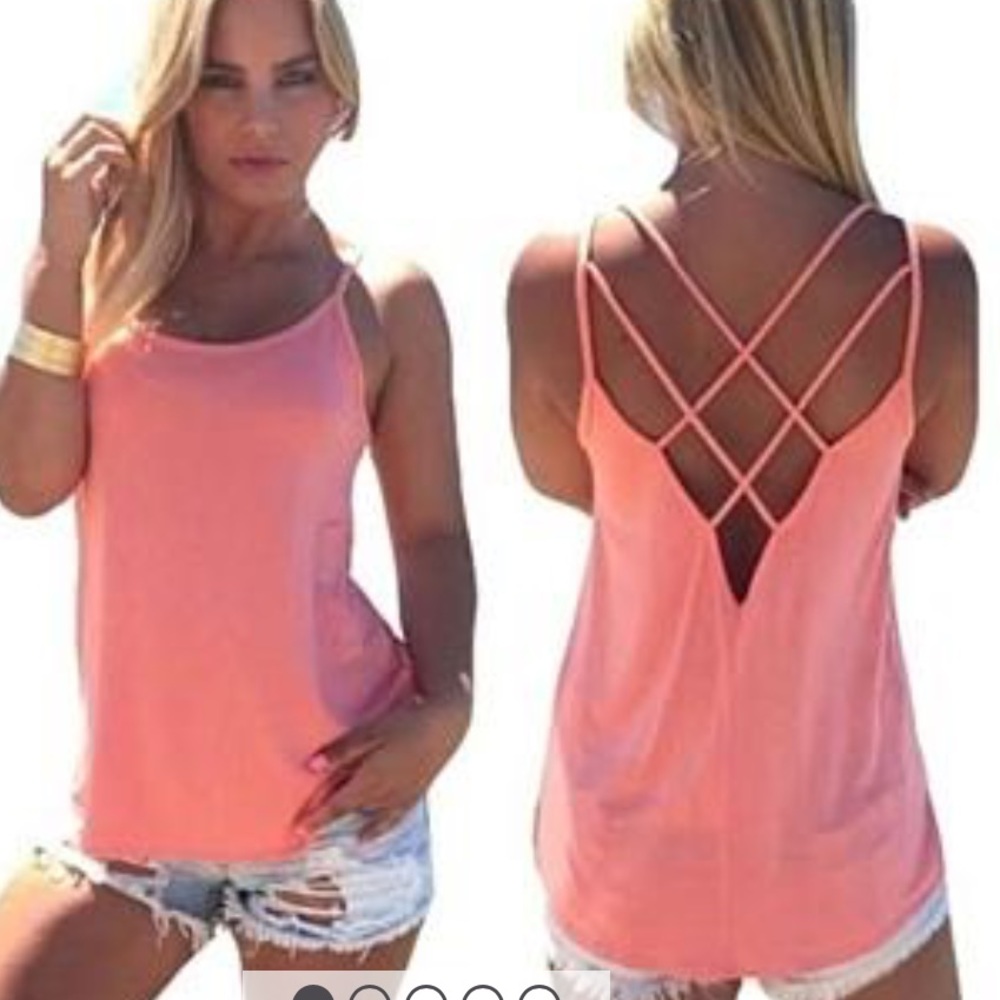 Strappy back tank top